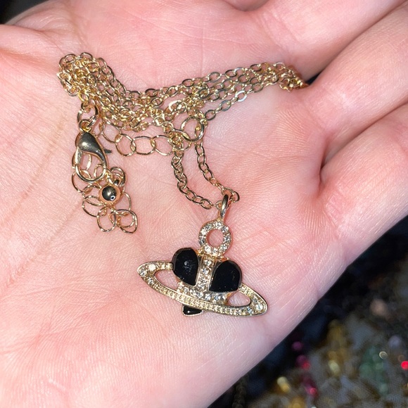 Designer inspired Saturn necklace